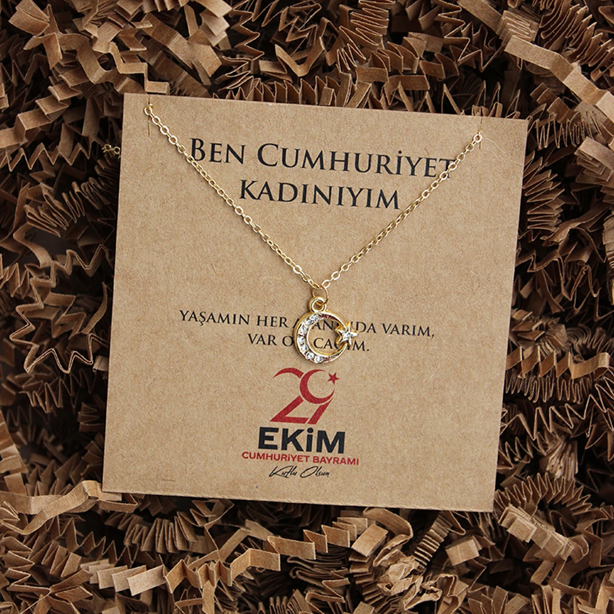 29 Ekim Ayyıldız Türk Bayrağı Kolye